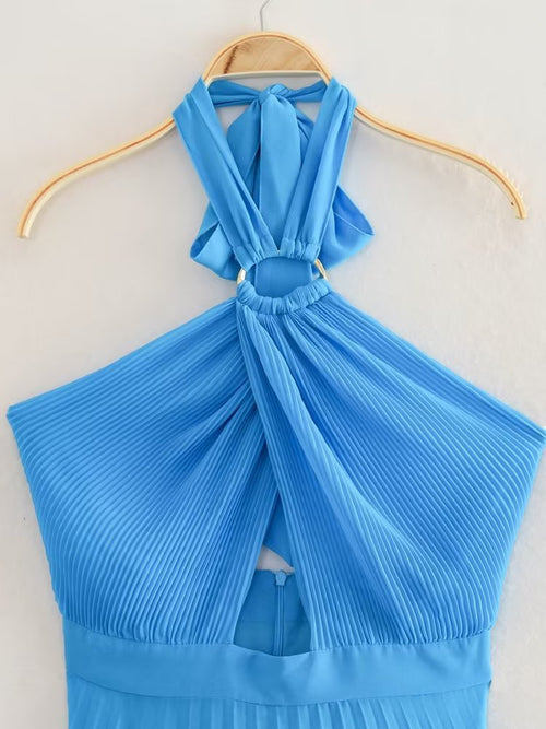 2023 Summer Women's Dress with Ruffled Neckline